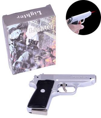 Газова запальничка з ножем Пістолет Walther PPK (Турбо полум'я🚀) XT-4967-Silver XT-4967-Silver фото