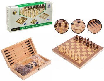 Игровой набор 3в1 Шашки, шахматы и нарды W3015 W3015 фото