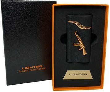 Газова запальничка "Зброя" (Турбо полум'я 🚀, подарункова коробка 🎁) Jiebao Lighter HL-505 Black-mate HL-505-Black-mate фото