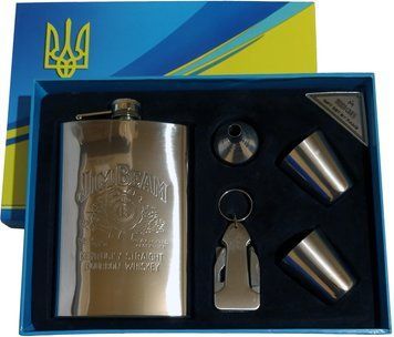 Подарочный набор Jim Beam 5в1 с флягой, рюмками, лейкой, ножом UKRAINE D482 D482 фото