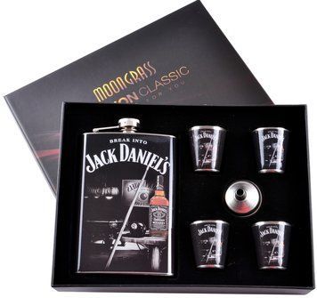 Подарочный набор 6в1 фляга, 4 рюмки, лейка "Jack Daniels" N-110 N-110 фото