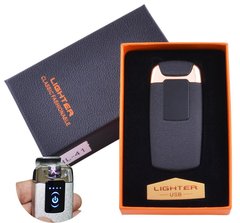 Електроімпульсна запальничка в подарунковій упаковці Lighter (Подвійна блискавка, USB) №HL-41 Black 955743010 фото