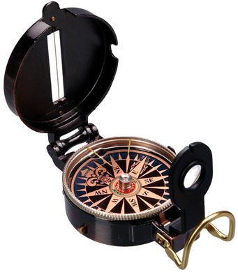 Магнитный туристический компас в металлическом корпусе с фиксацией стрелки🧭ZC45-3G ZC45-3G фото