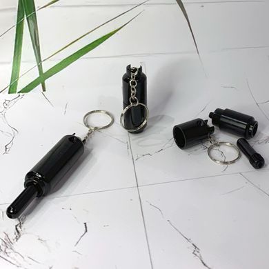 Металева міні-трубка брелок (розбірна) Капсула HL-6822 Black HL-6822 Black фото