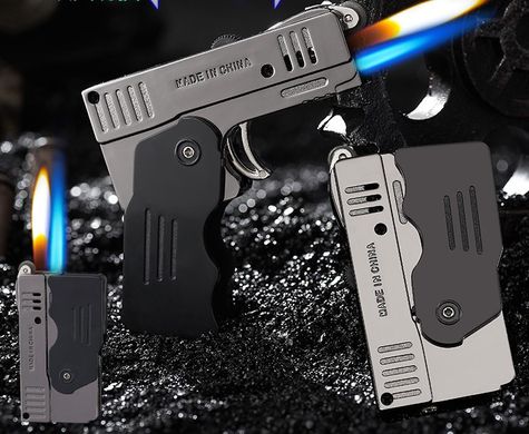 Запальничка Пістолет 🔫 (2 режими полум'я гостре + звичайне) Transformers Lighter Gun HL-500 Gray HL-500-gray фото