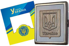 Портсигар на 20 сигарет металевий Герб України YH-9 YH-9 фото