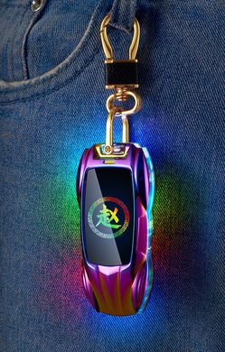 Електрична запальничка - брелок Україна (з USB-зарядкою та підсвічуванням⚡️) HL-469 Colorful HL-469-Colorful фото
