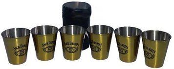 Набор из 6 стальных стопок (рюмок) "Jack Daniels" 70мл в чехле D402 D402 фото