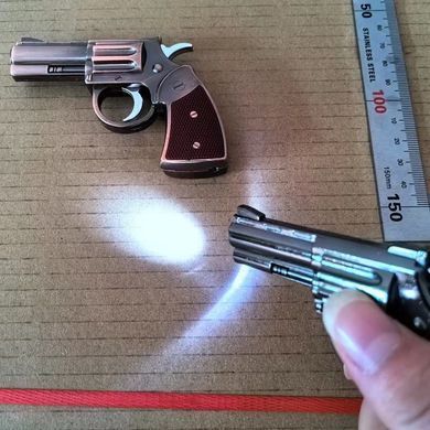 Газова запальничка Револьвер 357 з ліхтариком 🔦 HL-567 Метал HL-567 Метал фото