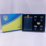 Подарочный набор с флягой 9 oz (270 мл), 4 рюмками по 30 мл и лейкой Moongrass (Синий) TZ-55 TZ-55 фото