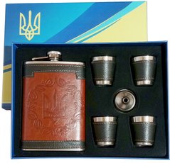 Подарочный набор MOONGRASS 6в1 с флягой, рюмками, лейкой UKRAINE WKL-084 WKL-084 фото