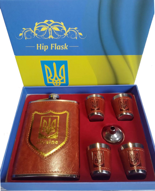 Подарочный набор с флягой для мужчин Ukraine 🇺🇦 6х1 TZ-11 TZ-11 фото