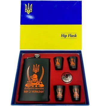 Подарочный набор фляга с рюмками и лейкой "Доброго вечора Ми з України" TZ-101 TZ-101 фото