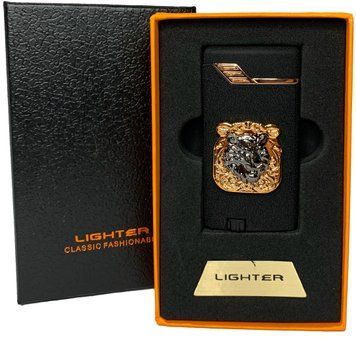 Газова запальничка "Тигри 🐅" (Турбо полум'я 🚀, подарункова коробка 🎁) Jiebao Lighter HL-506 Black-mate HL-506-Black-mate фото