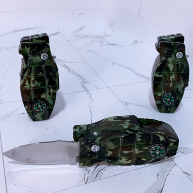 🔥 Газовая зажигалка 2в1 &ldquo;Grenade Knife&rdquo; с ножом и турбо-пламенем HL-818-1 HL-818-1 фото