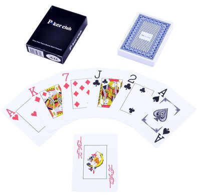 Карти гральні пластикові «Poker Club» (Синя Сорочка) №408-9 / 25395-3 408-9-25395-3 фото