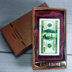 Запальничка з ліхтариком у подарунковій коробці 100$ 💵 (Турбо полум'я) D96 D96 фото