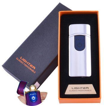 USB зажигалка в подарочной упаковке Lighter (Спираль накаливания) №HL-42 Silver 955743013 фото