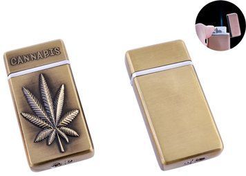 Зажигалка карманная Канабис (Острое пламя) №4908 Gold №4908 Gold фото