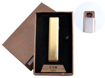 USB зажигалка в подарочной упаковке (спираль накаливания, золото) №4822-2 №4822-2 фото