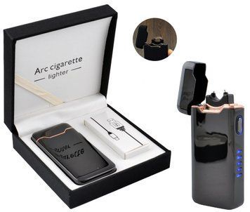 Електроімпульсна запальничка USB блискавка-дуга, індикатор заряду HL-216 Black HL-216-Black фото