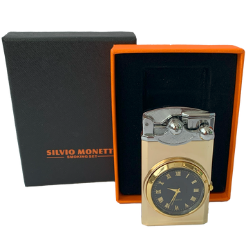 Зажигалка с кварцевыми часами и подсветкой от Silvio Monetti 🚀🚀🕑 HL-616 Gold HL-616-Gold фото