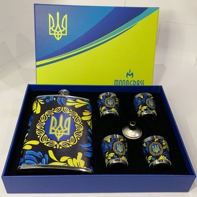 Подарочный набор фляга с рюмками и лейкой Украина WKL-089 WKL-089 фото