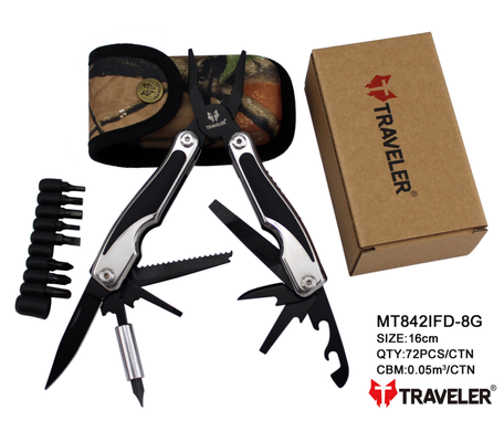 Многофункциональный нож (мультитул) с комплектом бит Traveler 16см (72шт/ящ) MT842IFD-8G MT842 фото