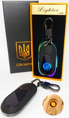 Электрическая зажигалка - брелок Украина (с USB-зарядкой и подсветкой⚡️) HL-468 Black mate HL-468-Black-mate фото
