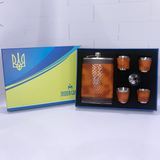 Подарунковий набір з флягою 9 oz (270 мл), 4 чарками по 30 мл та лійкою Moongrass (Зміїна шкіра) TZ-58 TZ-58 фото