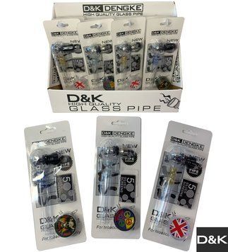 Скляний вапорайзер D&K glass pipe &laquo;полуниця🍓&raquo; Трубка (12см) / гриндер / сітки DK-7073 DK-7073 фото