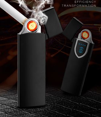 Сенсорна USB запальничка ⚡️ в подарунковій упаковці 🎁 FOCUS (Спіраль розжарювання) HL-135 Black HL-135-Black фото