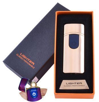 USB зажигалка в подарочной упаковке Lighter (Спираль накаливания) №HL-42 Gold 955743014 фото