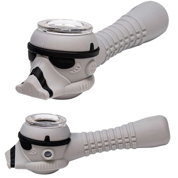 Силіконова люлька для куріння Stormtrooper (Штурмовик) зі скляною чашею (10 см) K-103 K-103 фото