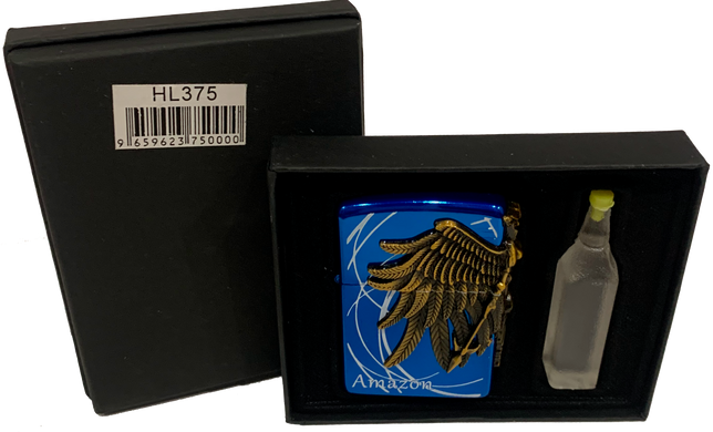Запальничка бензинова "Amazon" у подарунковій коробці + балончик бензину HL-375-5 HL-375-5 фото