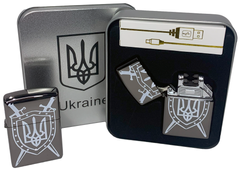 Дуговая электроимпульсная USB зажигалка ⚡️ Украина (металлическая коробка) HL-446-Black HL-446-Black фото
