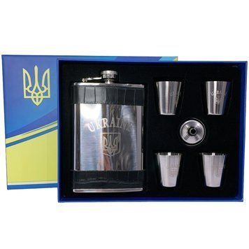 Подарочный набор MOONGRASS 6в1 с флягой, рюмками, лейкой UKRAINE WKL-004 WKL-004 фото