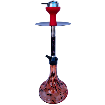 Яркий красный кальян Hookah с геометрической шахтой и арт-колбой &mdash; 48 см H3203 H3203 RED фото