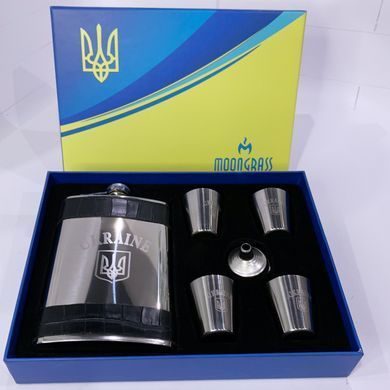 Подарочный набор MOONGRASS 6в1 с флягой, рюмками, лейкой UKRAINE WKL-004 WKL-004 фото
