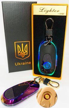 Електрична запальничка - брелок Україна (з USB-зарядкою та підсвічуванням⚡️) HL-468 Colorful HL-468-Colorful фото