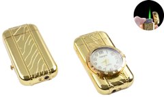 Запальничка кишенькова з годинником (Турбо полум'я) №XT-3921 Gold 460328030 фото