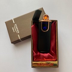 USB ⚡️ Запальничка з підсвічуванням FASHION у подарунковій упаковці (Спіраль розжарювання) USB-101 black USB-101 black фото