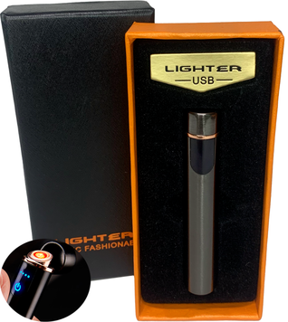 USB зажигалка в подарочной упаковке Lighter ⚡️ (Спираль накаливания) HL-4980-Gray HL-4980-Gray фото