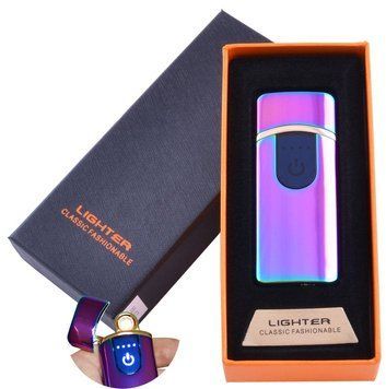 USB зажигалка в подарочной упаковке Lighter (Спираль накаливания) №HL-42 Хамелеон 955743015 фото