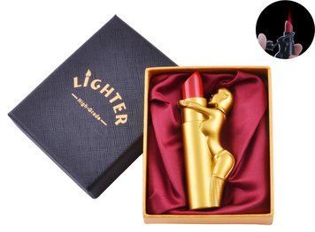 Зажигалка в подарочной коробке Девушка на Помаде (Турбо пламя) XT-62 Gold XT-62 Gold фото