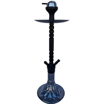 Стильный черный кальян Hookah с клик-системой и рельефной колбой &mdash; 67 см H3216 Black фото