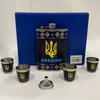 Подарунковий набір фляга з чарками та лійкою Україна WKL-091 WKL-091 фото