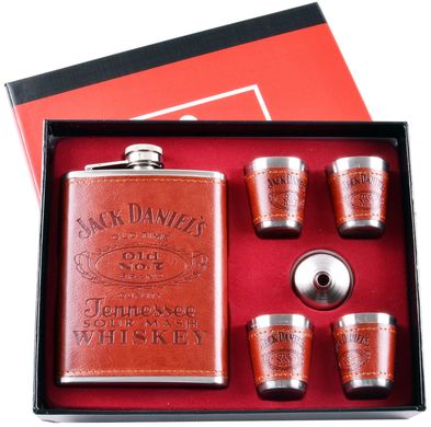 Подарунковий набір 6в1 фляга, чарки, лійка 'Jack Daniels' TZ-2 TZ-2 Jack Daniels фото