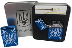 Дуговая электроимпульсная USB зажигалка ⚡️ Украина (металлическая коробка) HL-446-Blue HL-446-Blue фото