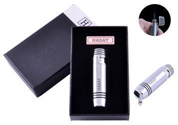 Зажигалка в подарочной коробке HASAT (Острое пламя) №4316 Silver 4316-Silver фото